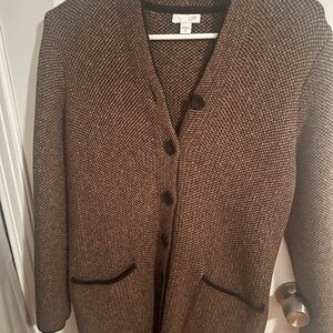 J. Jill Black and Brown Houndstooth Coat